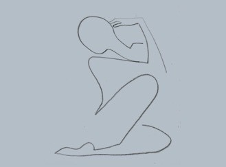 Line Drawing Of Body Sitting