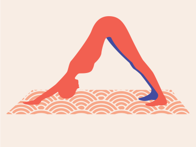 Illustration Of A Person Doing The Downward Dog Yoga Pose. Namaste.
