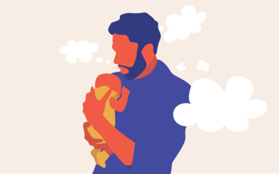 Illustration Of A New There Holding Their Newborn